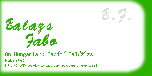 balazs fabo business card